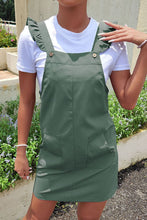 Load image into Gallery viewer, Ruffed Overall Dress with Pockets
