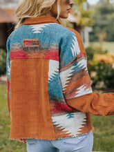 Load image into Gallery viewer, Geometric Snap Down Raw Hem Jacket
