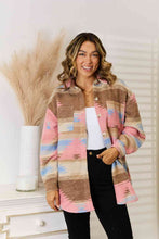 Load image into Gallery viewer, Geometric Collared Neck Button Down Jacket
