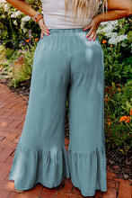 Load image into Gallery viewer, Plus Size Ruffle Hem Wide Leg Pants
