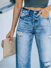 Load image into Gallery viewer, Distressed Straight Leg Jeans
