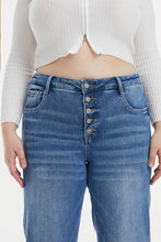 Load image into Gallery viewer, BAYEAS Full Size High Waist Button-Fly Raw Hem Wide Leg Jeans

