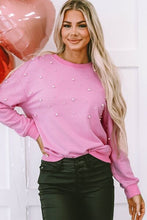 Load image into Gallery viewer, Pearl Round Neck Dropped Shoulder Sweatshirt
