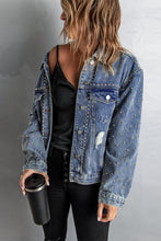 Load image into Gallery viewer, Studded Button Down Denim Jacket
