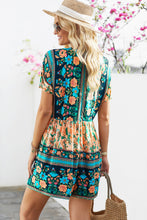 Load image into Gallery viewer, Floral Multicolored Tie-Neck Romper
