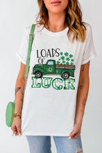 Load image into Gallery viewer, LOADS OF LUCK Graphic Round Neck Tee
