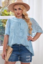 Load image into Gallery viewer, Plus Size Applique Butterfly Sleeve Babydoll Blouse
