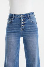 Load image into Gallery viewer, BAYEAS Full Size High Waist Button-Fly Raw Hem Wide Leg Jeans
