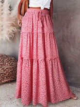 Load image into Gallery viewer, Frill Leopard Tiered Maxi Skirt
