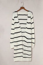 Load image into Gallery viewer, Striped Open Front Rib-Knit Duster Cardigan
