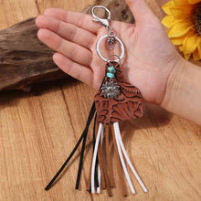 Load image into Gallery viewer, Turquoise Fringe Detail Key Chain
