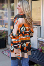 Load image into Gallery viewer, Geometric Open Front Long Sleeve Cardigan with Pockets
