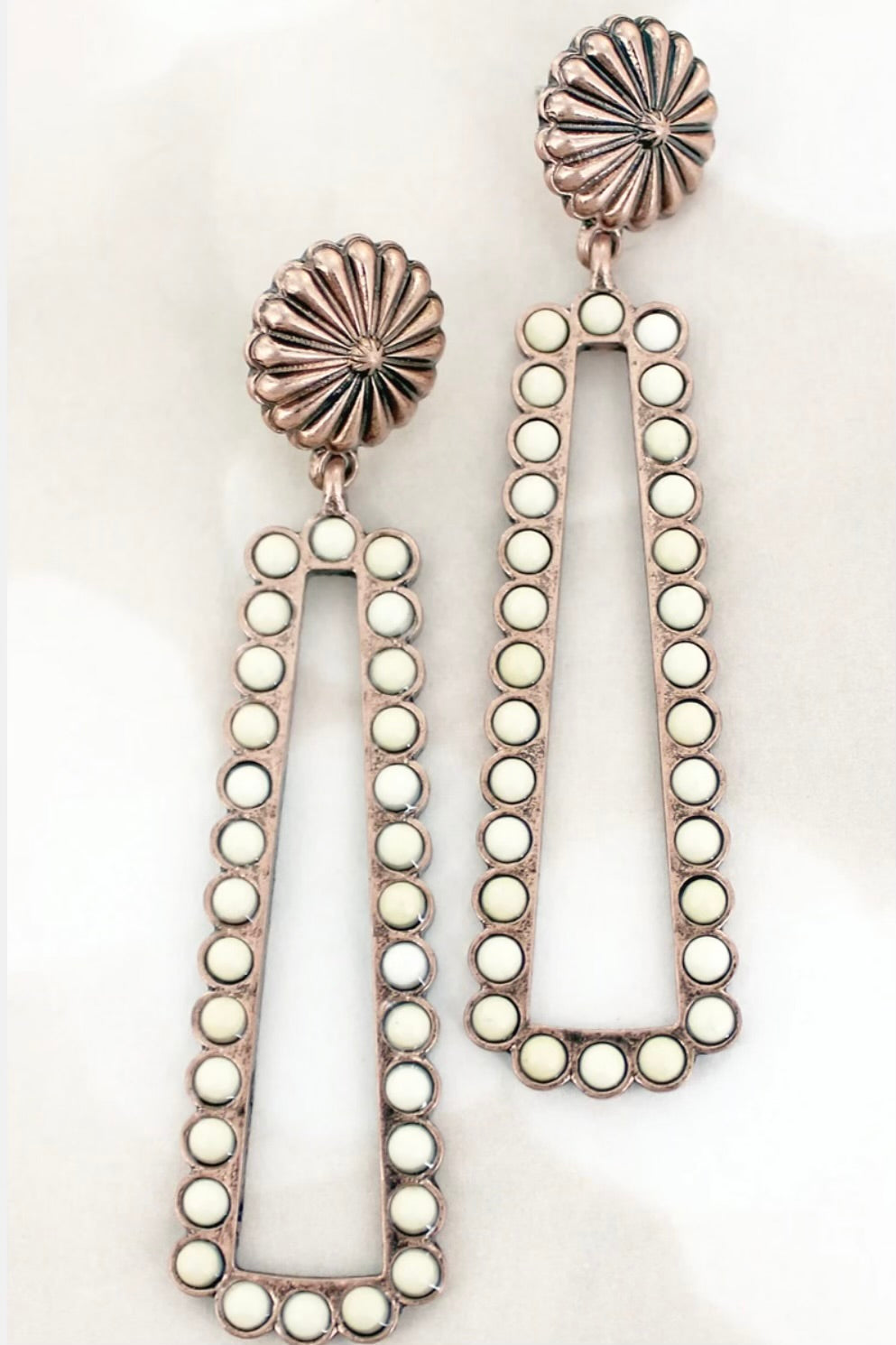 White Samara Ranch Earrings