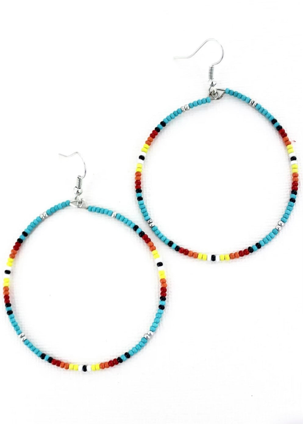 Dawn Seed Bead Hoop Earrings
