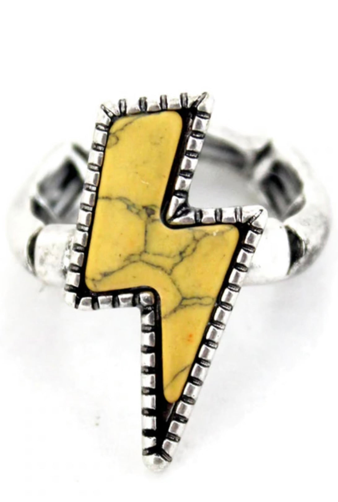 Yellow Lightening Bolt Stretch Ring