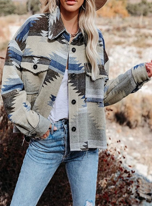 Blue Aztec Western Jacket