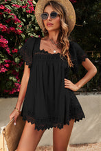 Load image into Gallery viewer, Spliced Lace Tie-Back Babydoll Top
