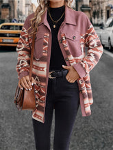 Load image into Gallery viewer, Geometric Collared Neck Buttoned Jacket
