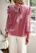 Load image into Gallery viewer, Mock Neck Puff Sleeve Blouse
