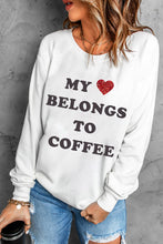 Load image into Gallery viewer, Sequin Letter Graphic Long Sleeve Sweatshirt
