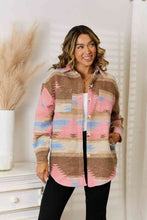 Load image into Gallery viewer, Geometric Collared Neck Button Down Jacket
