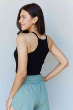 Load image into Gallery viewer, Ninexis Everyday Staple Soft Modal Short Strap Ribbed Tank Top in Black
