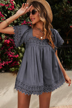 Load image into Gallery viewer, Spliced Lace Tie-Back Babydoll Top
