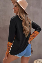 Load image into Gallery viewer, Mixed Print Color Block Long Sleeve Top
