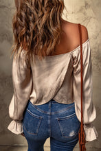 Load image into Gallery viewer, Smocked Flounce Sleeve Off-Shoulder Blouse
