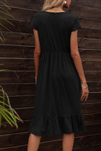 Load image into Gallery viewer, Round Neck Ruffle Hem Pocket Dress
