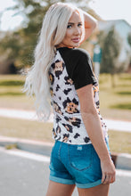 Load image into Gallery viewer, Printed Zip-Collar Short Raglan Sleeve Tee
