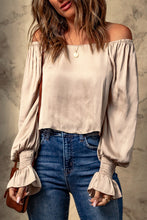Load image into Gallery viewer, Smocked Flounce Sleeve Off-Shoulder Blouse
