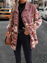 Load image into Gallery viewer, Geometric Collared Neck Buttoned Jacket
