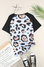 Load image into Gallery viewer, Printed Zip-Collar Short Raglan Sleeve Tee
