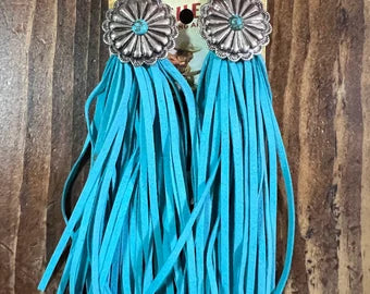 Cora Concho Turquoise Tassel Earrings