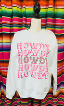 Load image into Gallery viewer, Howdy Distressed White Crewneck Sweatshirt
